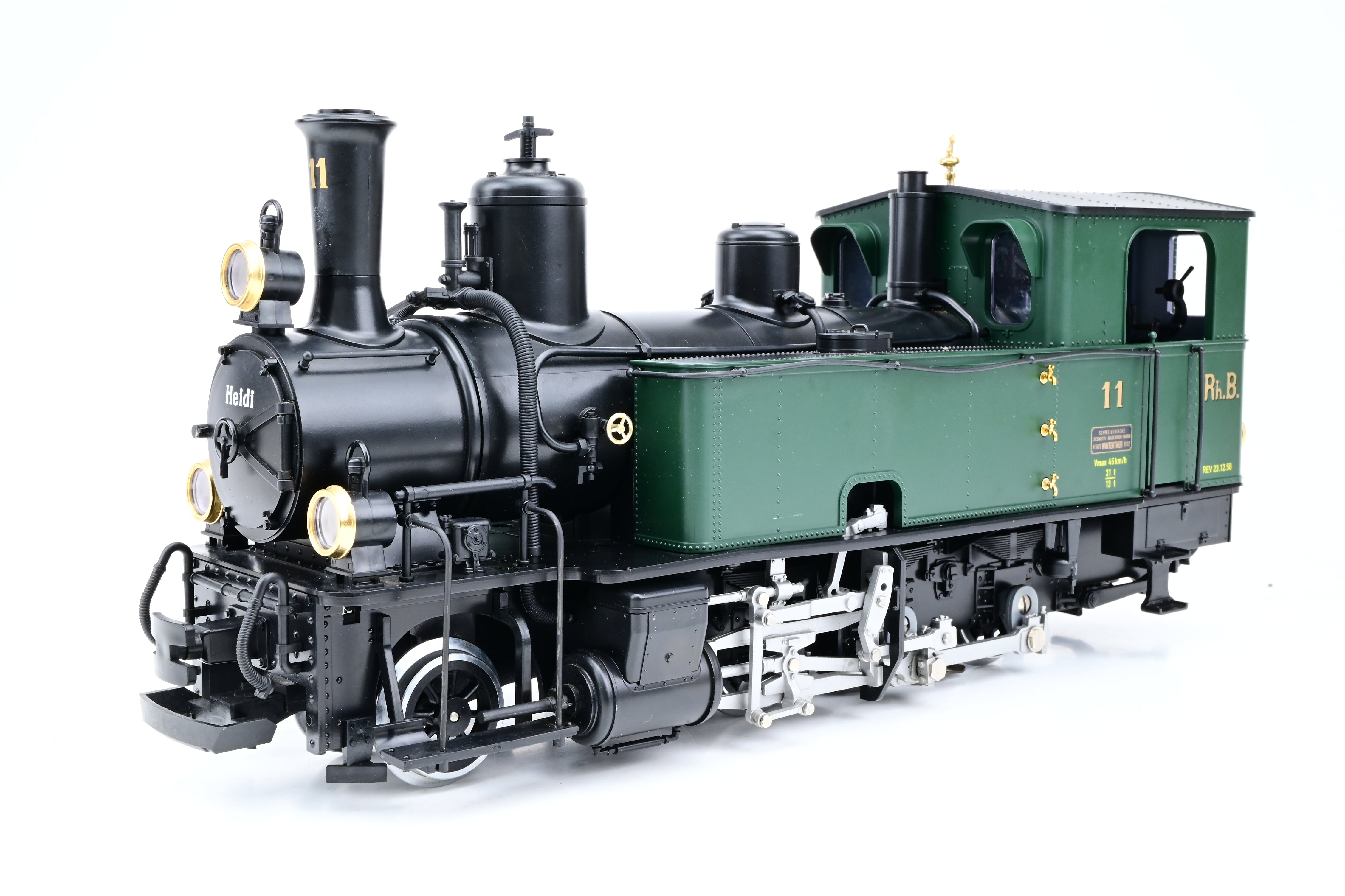 LGB G Gauge 20272 RhB Green Heidi Steam Locomotive No.11 - DCC Sound,