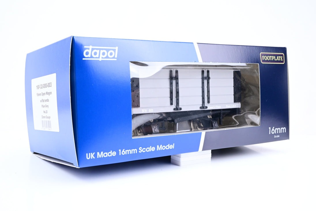Dapol/Footplate 16mm Scale 16F-000-003 Open Wagon with Flat Ends Plain Grey No.20