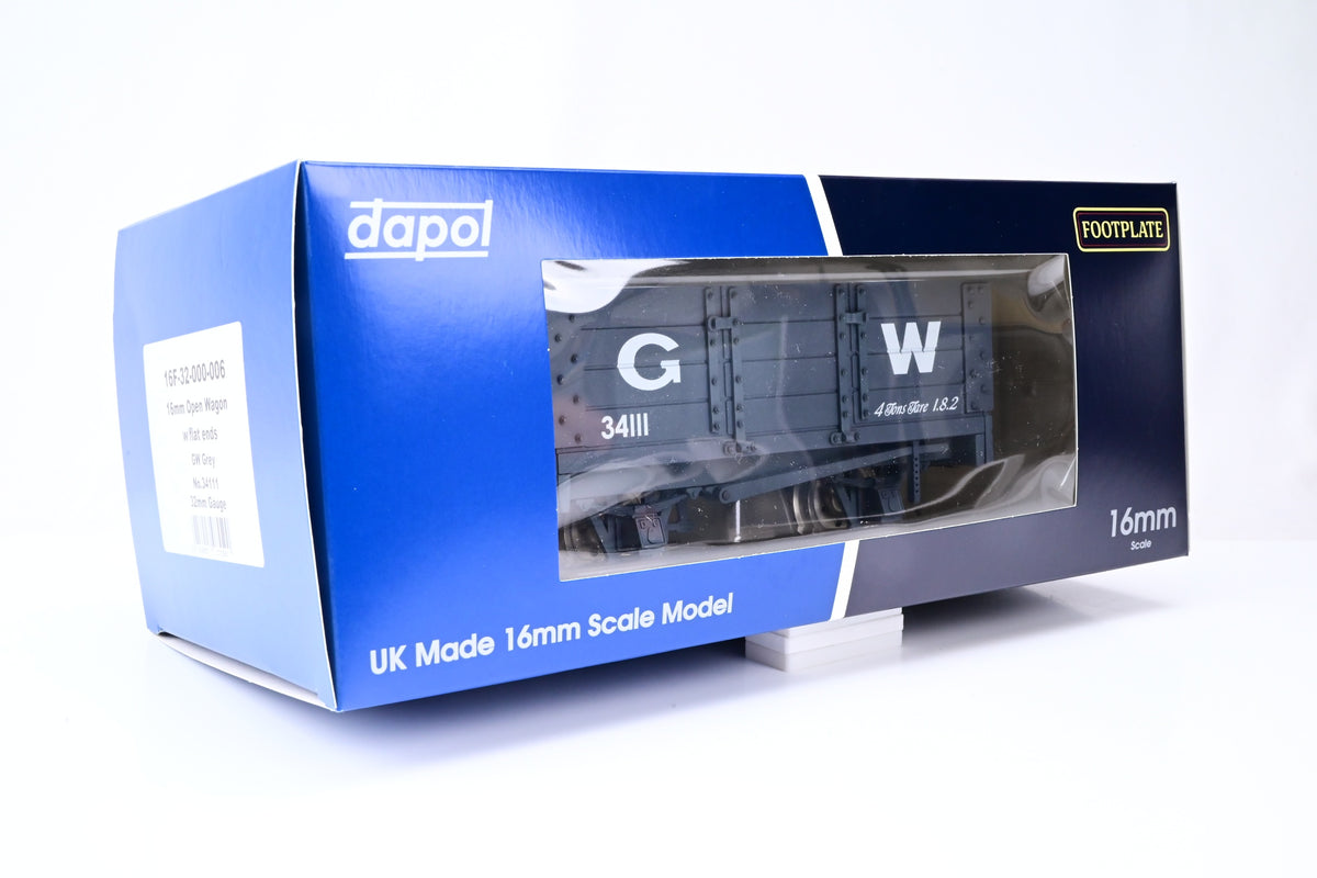Dapol/Footplate 16mm Scale 16F-000-006 Open Wagon with Flat Ends GW Dark Grey No.34111