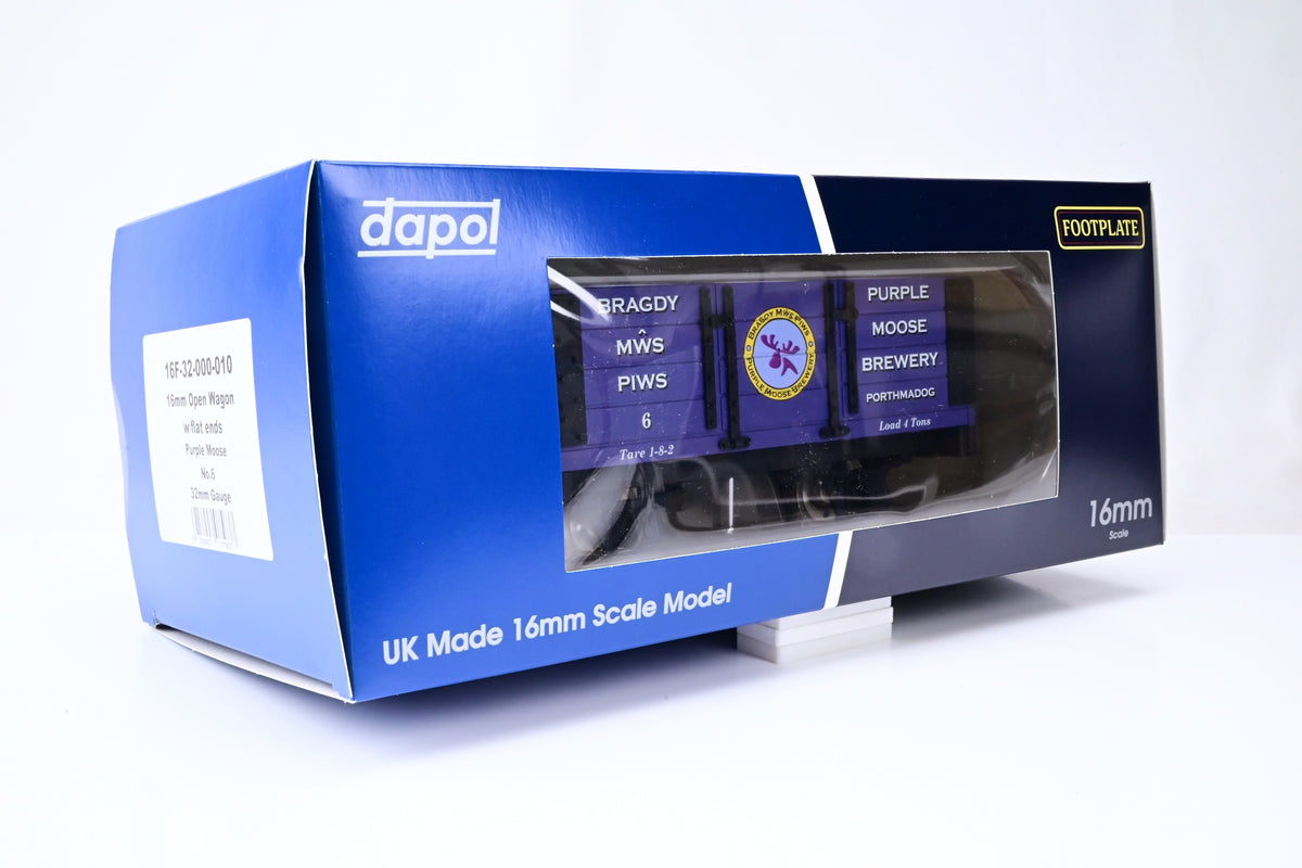Dapol/Footplate 16mm Scale 16F-000-010 Open Wagon with Flat Ends Purple Moose No.6