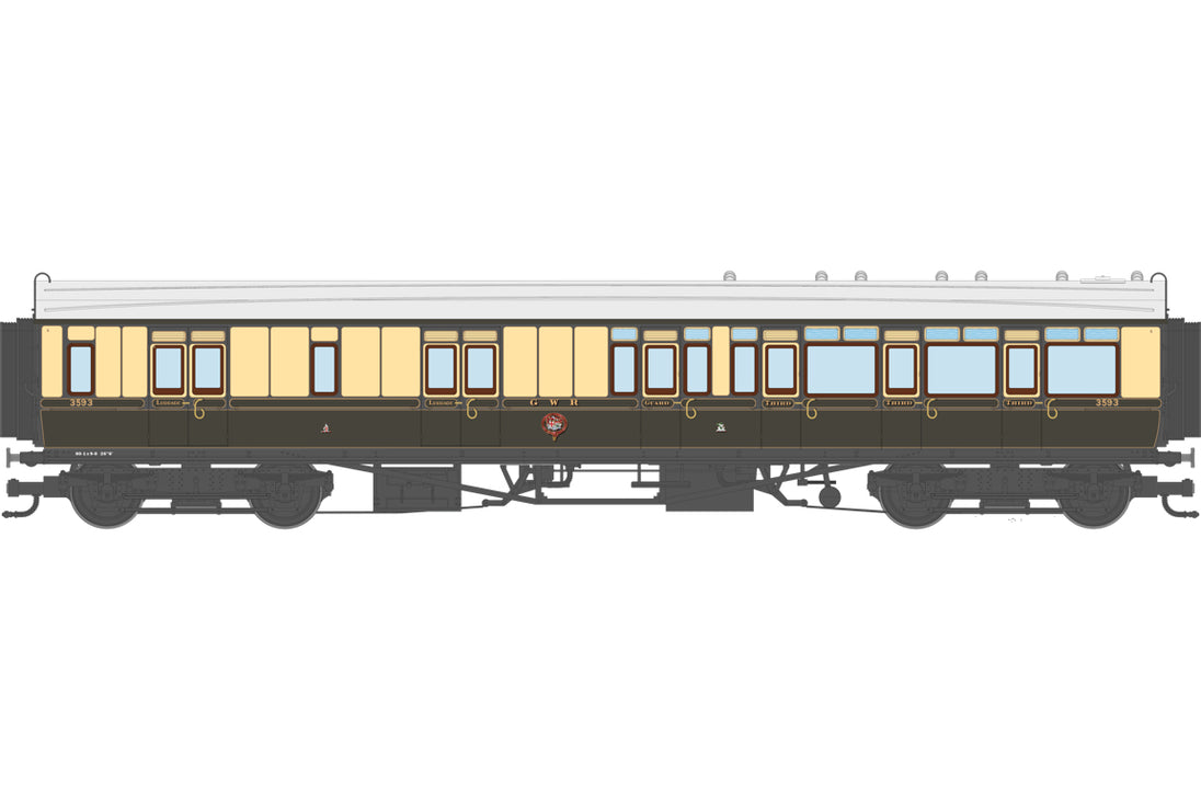 Dapol OO Gauge 4P-021-105 GWR Corridor Toplight 1925 Choc.& Cream Line