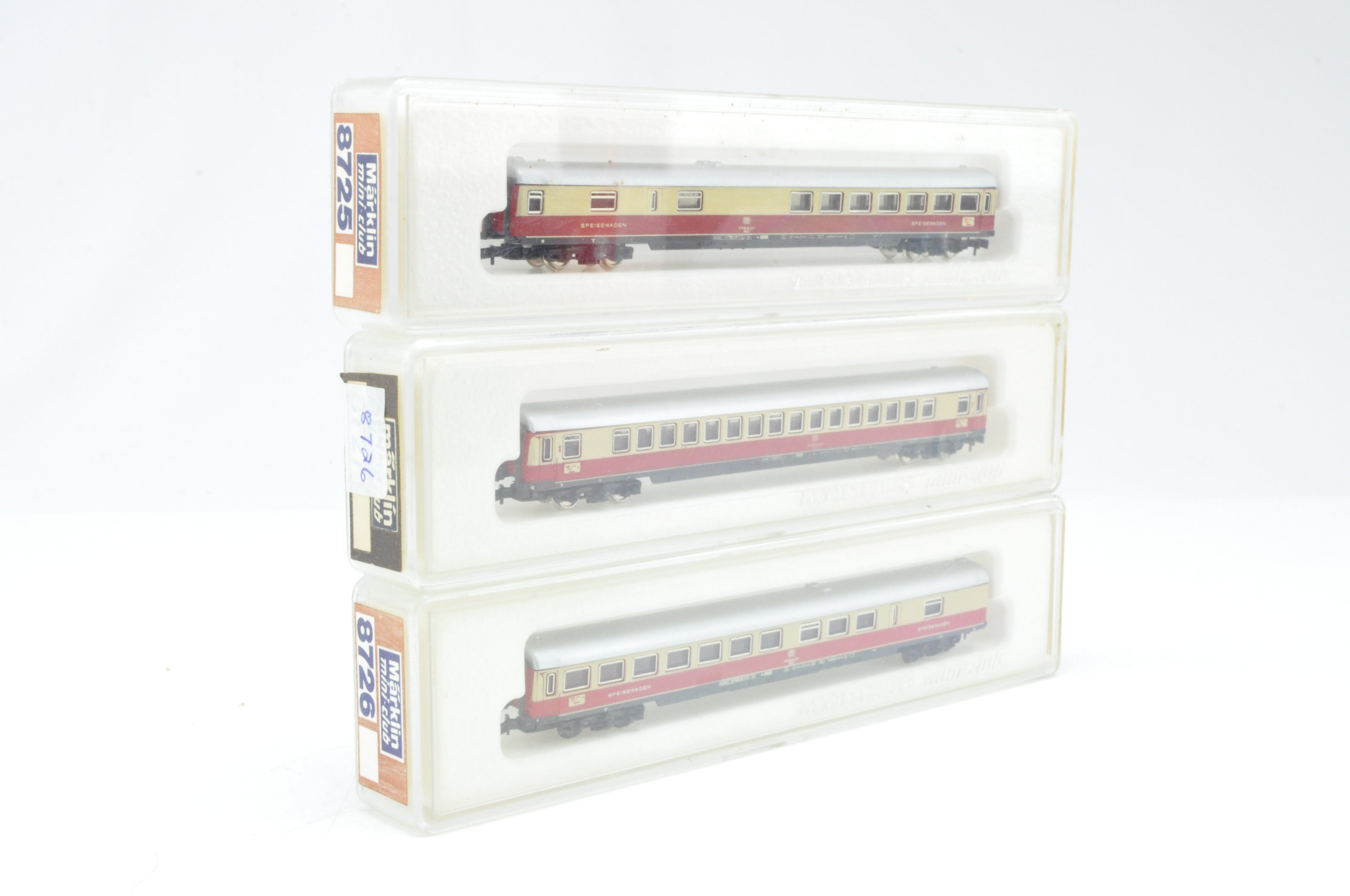 Marklin Mini-Club Z Gauge 8726 / 8725 / 8725 Rake of 3 TEE