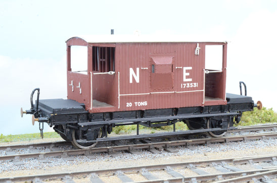 Kit Built 7mm O Gauge North Eastern 20 Ton Brake Van No.173531