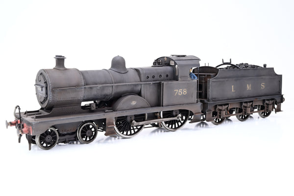 Kit Built 7mm O Gauge LMS Black Midland Railway Class 3P 4-4-0 '758'