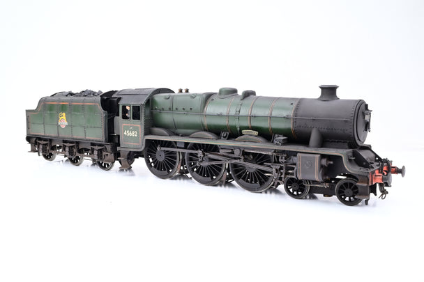 Kit Built 7mm O Gauge BR Green Early Emblem Jubilee Class No.45682 'Trafalgar' - DCC Fitted