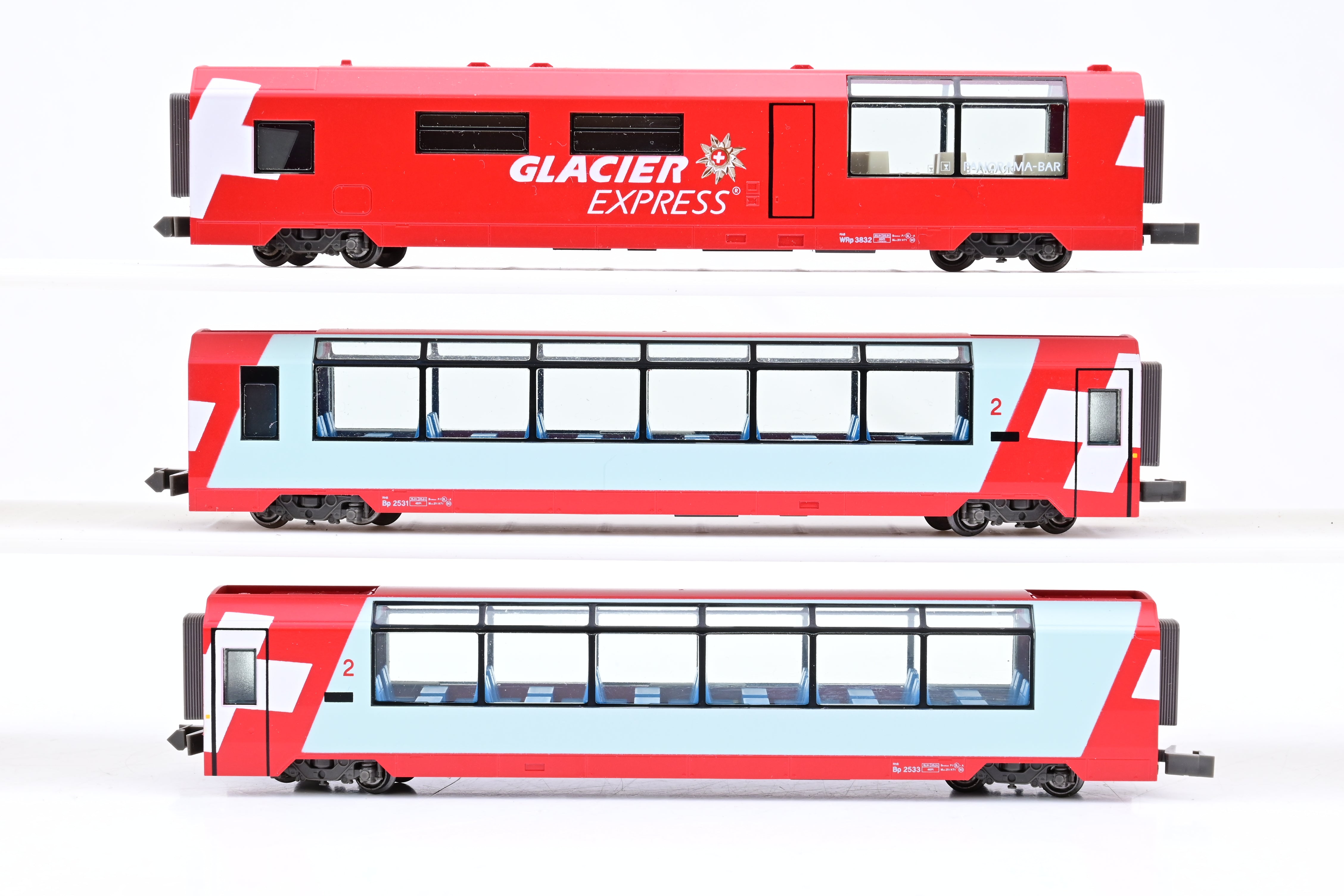 Kato N Gauge 10-1146 Glacier Express 3-Car Add-On Set - Boxed