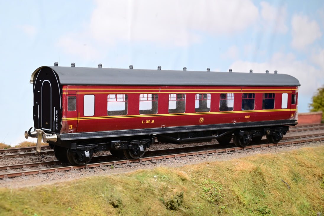 Train Rake Ace Trains Coarse Scale O Gauge Rake of 3 LMS Maroon Coaches