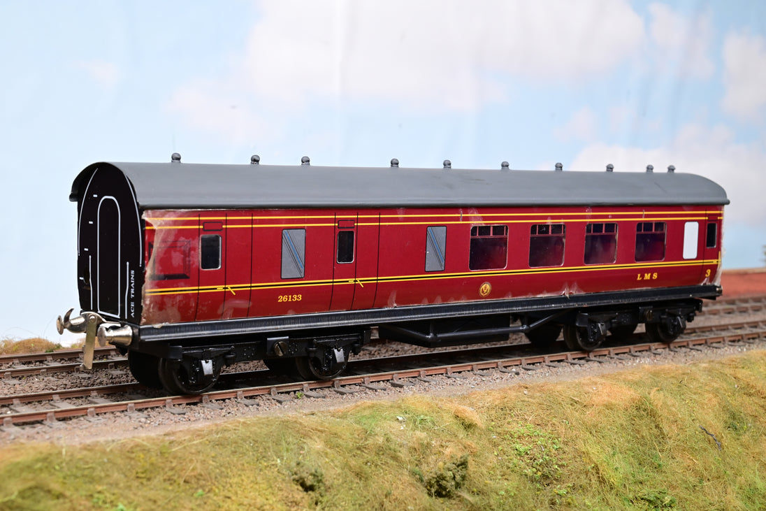 Train 2d Rake Ace Trains Coarse Scale O Gauge Rake of 3 LMS Maroon Coaches