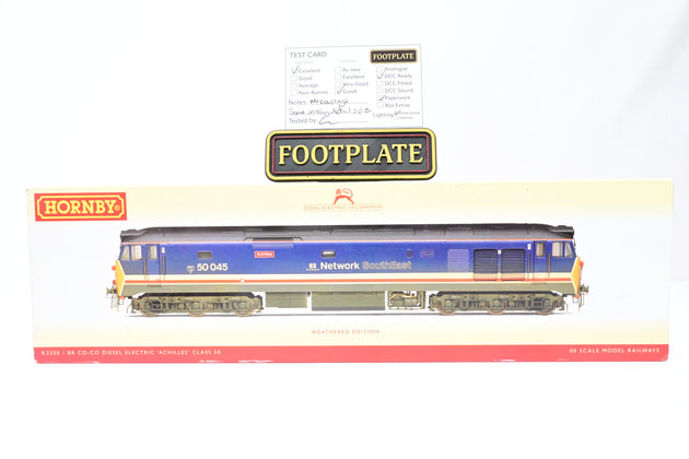Hornby OO Gauge R2350 Network SouthEast Co-Co Diesel Electric Class 50 Weathered No.50045 'Achilles' - Boxed