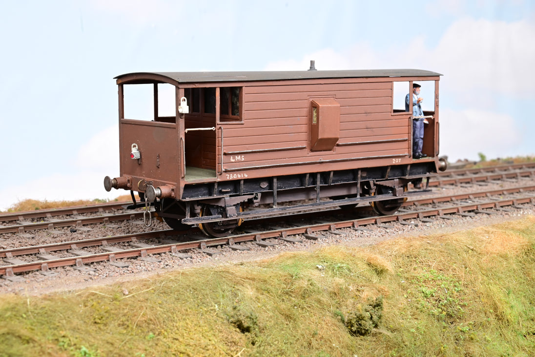 Kit Built 7mm O Gauge LMS 20 Ton Brake Van No.730614 - Boxed