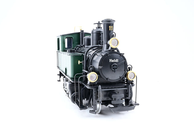 LGB G Gauge 20272 RhB Green Heidi Steam Locomotive No.11 - DCC Sound, Boxed