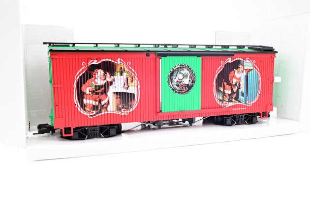 LGB G Gauge 46673 Coca-Cola® Sundblom Santa 75th Anniversary Boxcar, Collection Item - Boxed