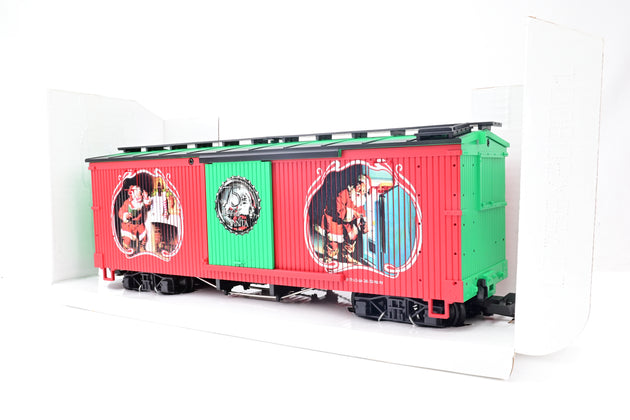 LGB G Gauge 46673 Coca-Cola® Sundblom Santa 75th Anniversary Boxcar, Collection Item - Boxed