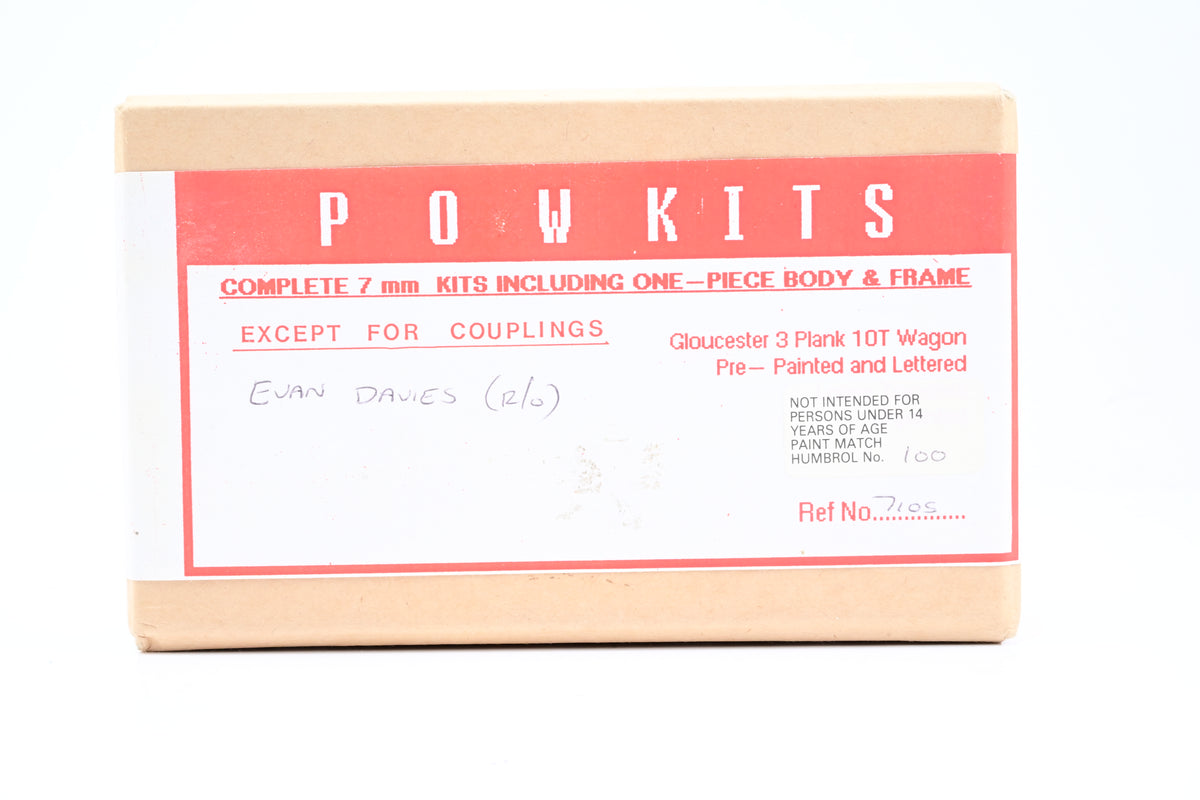 POW Kits 7mm O Gauge 7105 Gloucester 3 Plank 10T Wagon 'Evan Davies' U