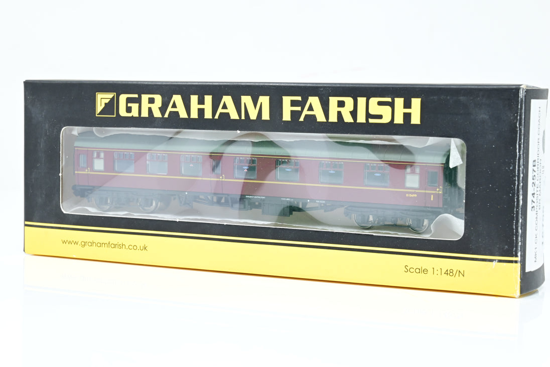 Graham Farish N Gauge 374-257B Mk1 CK Composite Corridor Coach BR Maro