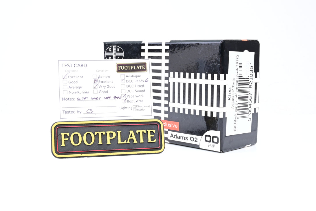 Kernow OO Gauge K2103 BR Black Early Emblem Adams 02 Tank No.30182 - B