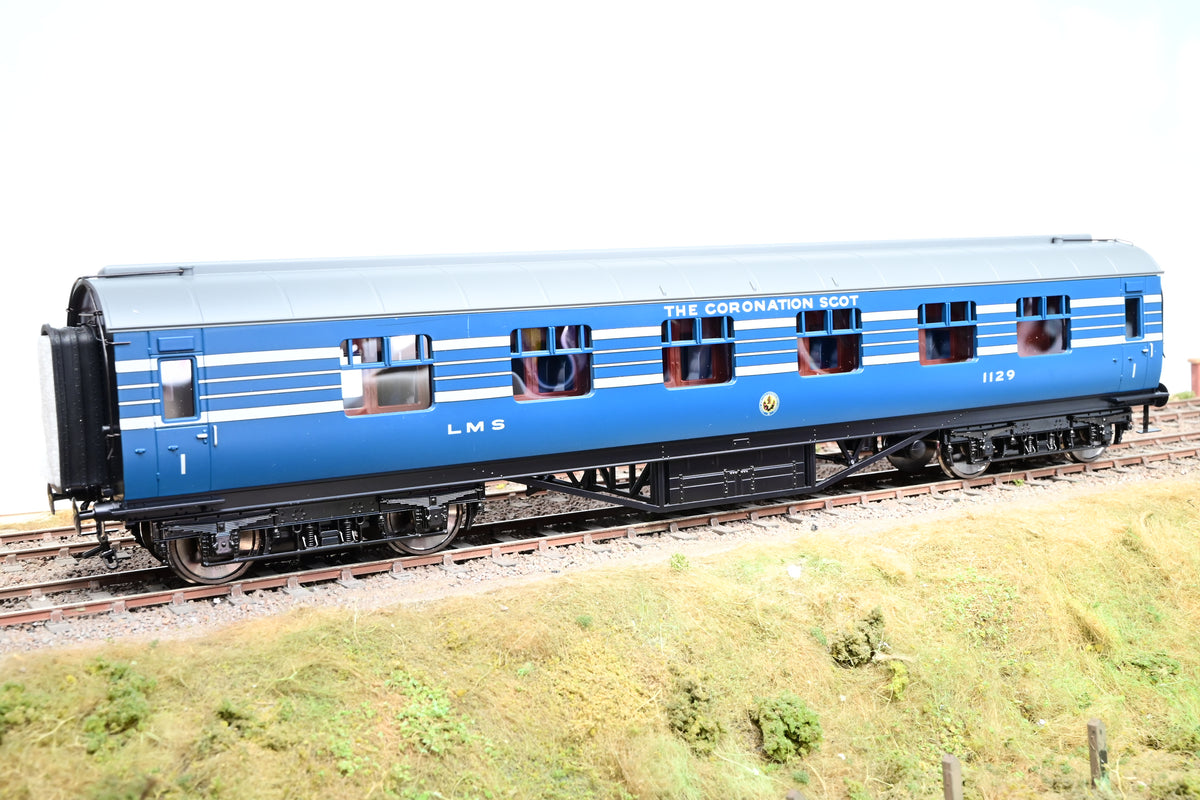 MTH 7mm O Gauge 22-60057B LMS Streamlined Blue Coronation Scot Corrido