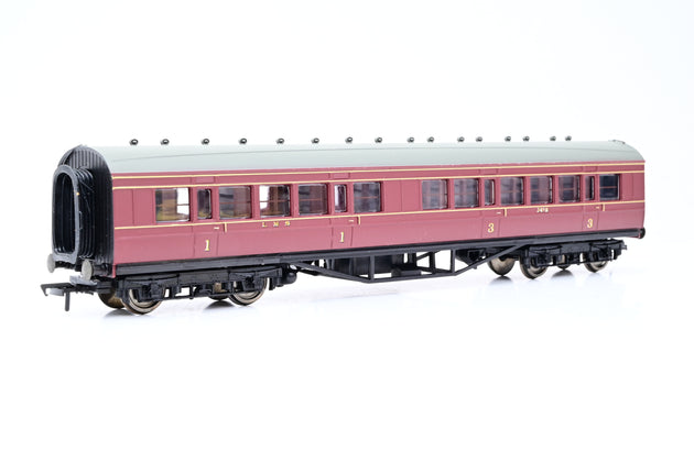 Bachmann OO Gauge 34-252B 57ft Corridor 1st/3rd Crimson LMS No.3619