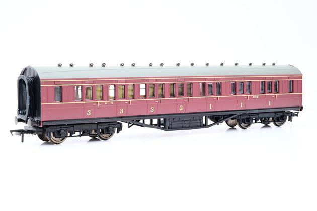 Bachmann OO Gauge 34-252B 57ft Corridor 1st/3rd Crimson LMS No.3619