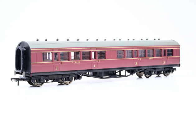 Bachmann OO Gauge 34-251B 57ft Corridor 1st/3rd Crimson LMS No.3605