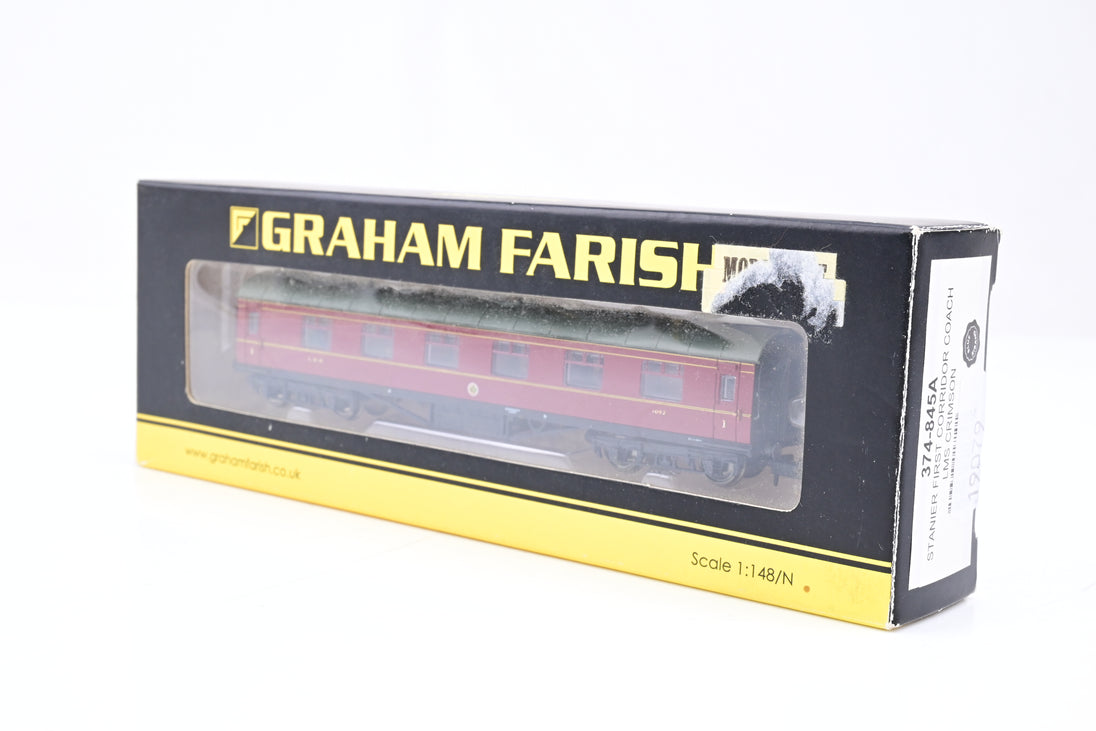Graham Farish N Gauge 374-845A Stanier First Corridor Coach LMS Crimso