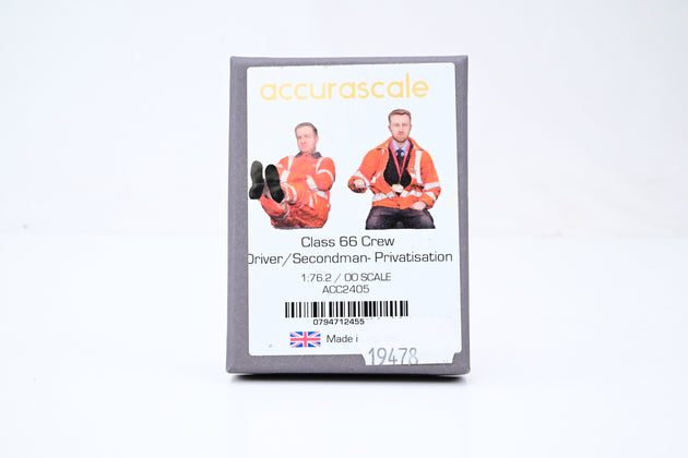 Accurascale OO Gauge ACC2405 Class 66 Crew Figure Pack w/ Driver & Secondman (Privatisation Era) - Boxed