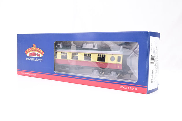 Bachmann OO Gauge 39-465 LMS 60ft Porthole Corridor Composite BR Crimson & Cream No.M24659M - Boxed