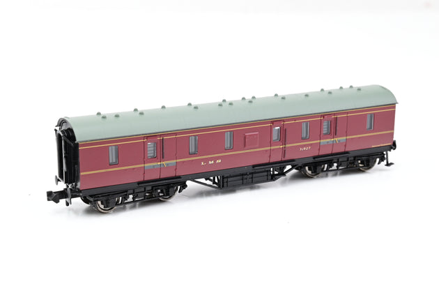 Graham Farish N Gauge 374-875 LMS Crimson Stanier Full Brake No.31627 - Boxed