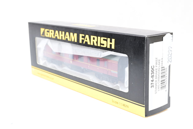 Graham Farish N Gauge 374-830C LMS Crimson Stanier Brake First Coach No.5657 - Boxed