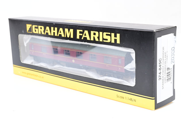 Graham Farish N Gauge 374-845C Stanier First Corridor Coach LMS Crimson No.1055 - Boxed