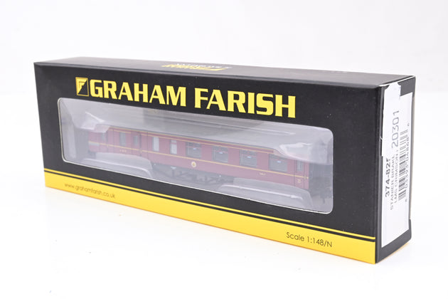 Graham Farish N Gauge 374-825B LMS Crimson Stanier Brake Third Coach No.5817 - Boxed