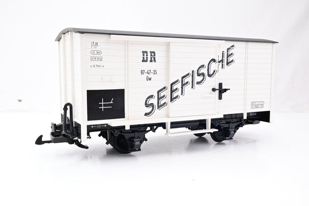 LGB G Gauge 47350 DR White 'Seefische' Seafood Transport Car No.97-47-35 - Boxed