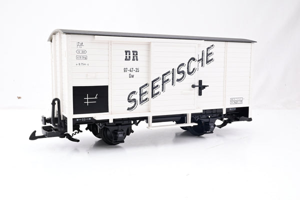 LGB G Gauge 47350 DR White 'Seefische' Seafood Transport Car No.97-47-35 - Boxed