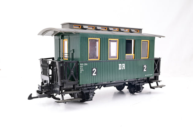 LGB G Gauge 31065 DR Green 4 Wheel Coach 2nd - Boxed