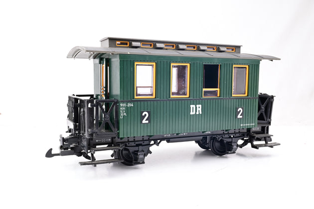 LGB G Gauge 31065 DR Green 4 Wheel Coach 2nd - Boxed