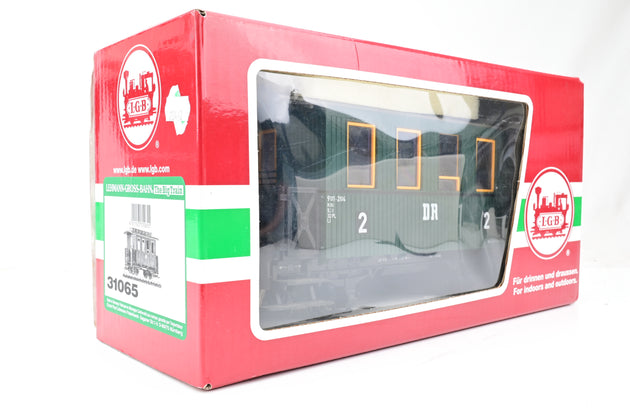 LGB G Gauge 31065 DR Green 4 Wheel Coach 2nd - Boxed