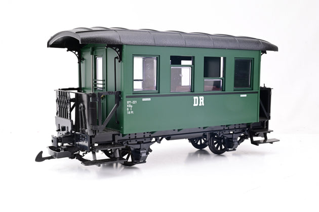 LGB G Gauge 39075 Set of 3 DR 4 Wheel Passenger Coaches, Green - Boxed