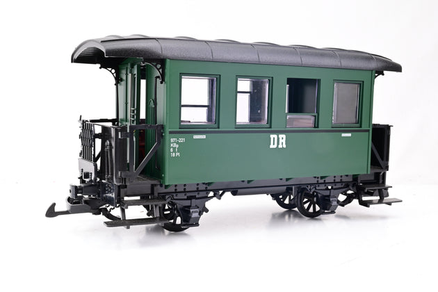 LGB G Gauge 39075 Set of 3 DR 4 Wheel Passenger Coaches, Green - Boxed