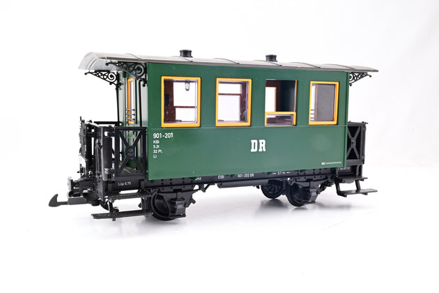 LGB G Gauge 308074 DR Green 4 Wheel Passenger Coach No.901-201 - Boxed