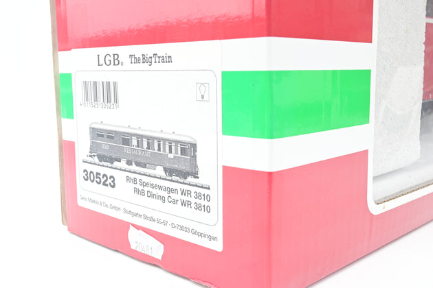 LGB G Gauge 30523 RhB Restaurant Dining Car No.WR3810 - Boxed