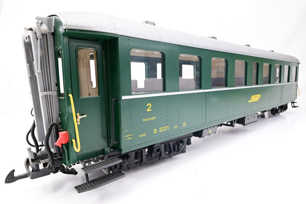 LGB G Gauge 32520 RhB 2nd Class Passenger Car, Type G / Era III No.B2221 - Boxed