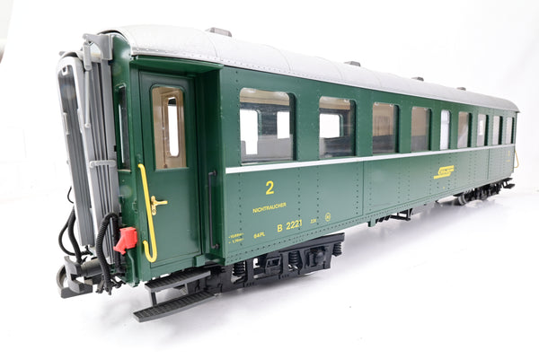 LGB G Gauge 32520 RhB 2nd Class Passenger Car, Type G / Era III No.B2221 - Boxed