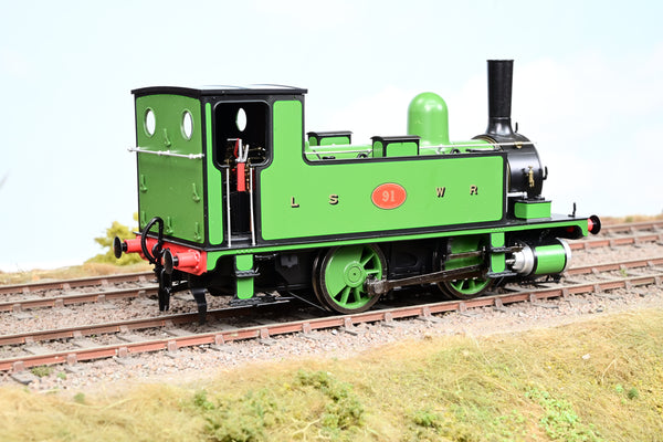 Dapol O Gauge 7S-018-006S L&SWR B4 0-4-0T Lined Green No.91 - DCC Sound, Boxed