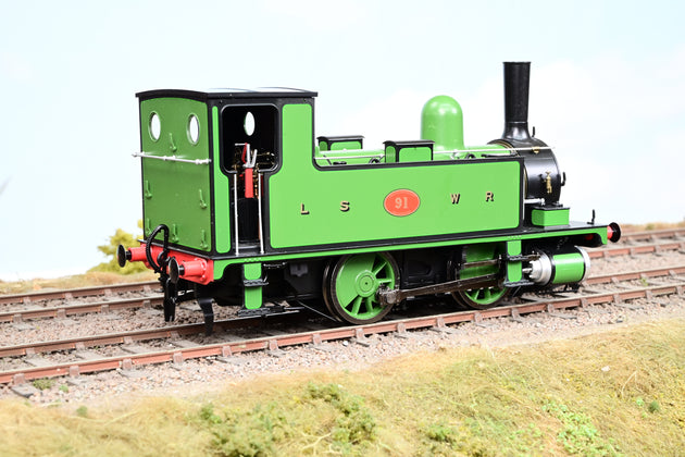 Dapol O Gauge 7S-018-006S L&SWR B4 0-4-0T Lined Green No.91 - DCC Sound, Boxed