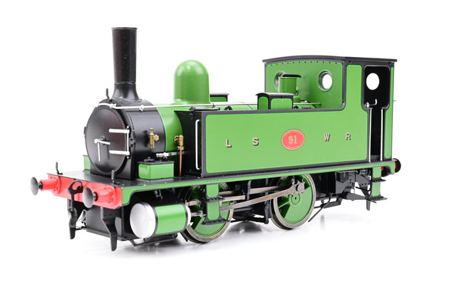 Dapol O Gauge 7S-018-006S L&SWR B4 0-4-0T Lined Green No.91 - DCC Sound, Boxed