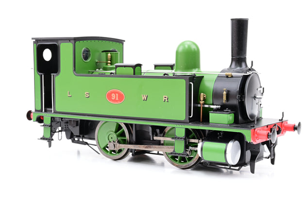 Dapol O Gauge 7S-018-006S L&SWR B4 0-4-0T Lined Green No.91 - DCC Sound, Boxed