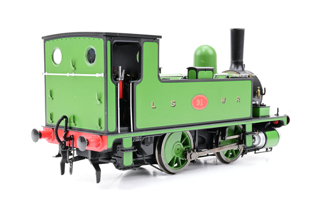 Dapol O Gauge 7S-018-006S L&SWR B4 0-4-0T Lined Green No.91 - DCC Sound, Boxed