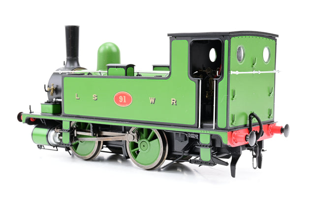 Dapol O Gauge 7S-018-006S L&SWR B4 0-4-0T Lined Green No.91 - DCC Sound, Boxed