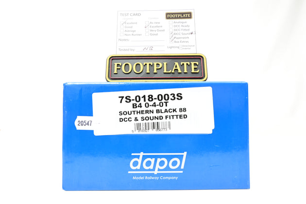 Dapol O Gauge 7S-018-003S Southern Black B4 0-4-0T No.88 - DCC Sound, Boxed