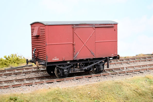 Kit Built 7mm O Gauge 12 Ton Plysided Ventilated Van BR Bauxite No.M189413 - Unboxed